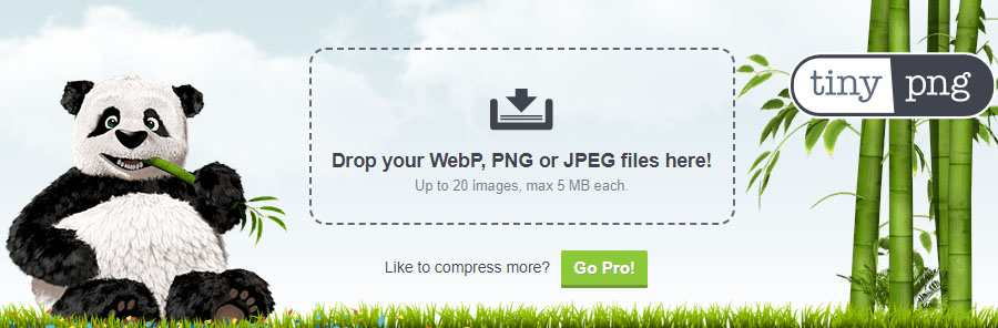 Home Page TinyPNG, strumento utile per ridimensionare il peso delle immagini