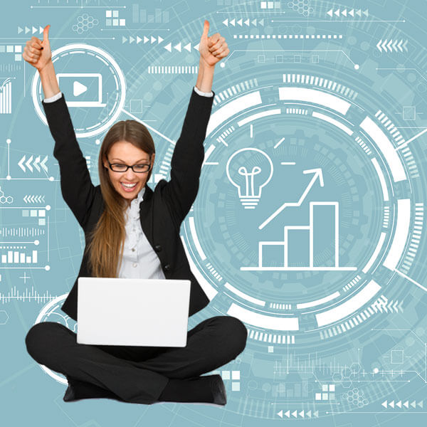 ragazza che atterra sulla landing page e trova la soluzione al suo problema