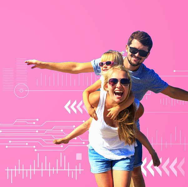 famiglia felice in vacanza nel b&b