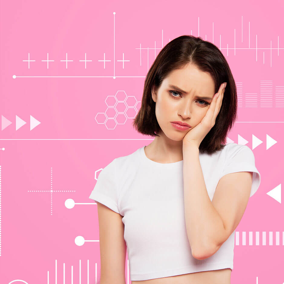 giovane ragazza che ha un forte mal di denti