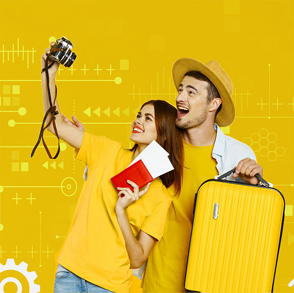 coppia in vacanza che soggiorna nel bed and breakfast